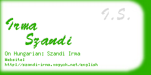 irma szandi business card